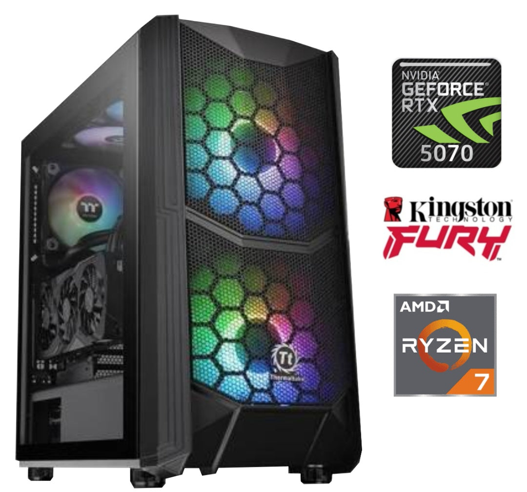 Equipo Gamer Ryzen 7 7700X, 16GB, 1TB NVMe, RTX 5070 12GB