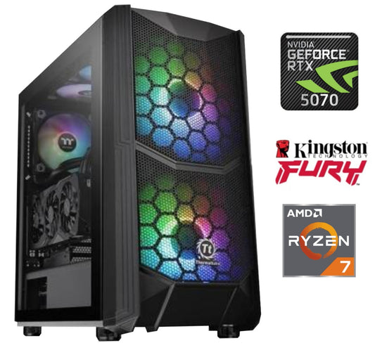 Equipo Gamer Ryzen 7 9800X3D, 32GB, 1TB NVMe, RTX 5070 12GB